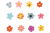 وکتور Eps رایگان پترن طرح گرافیکی گل های بهاری و رنگارنگ با گل های متفاوت